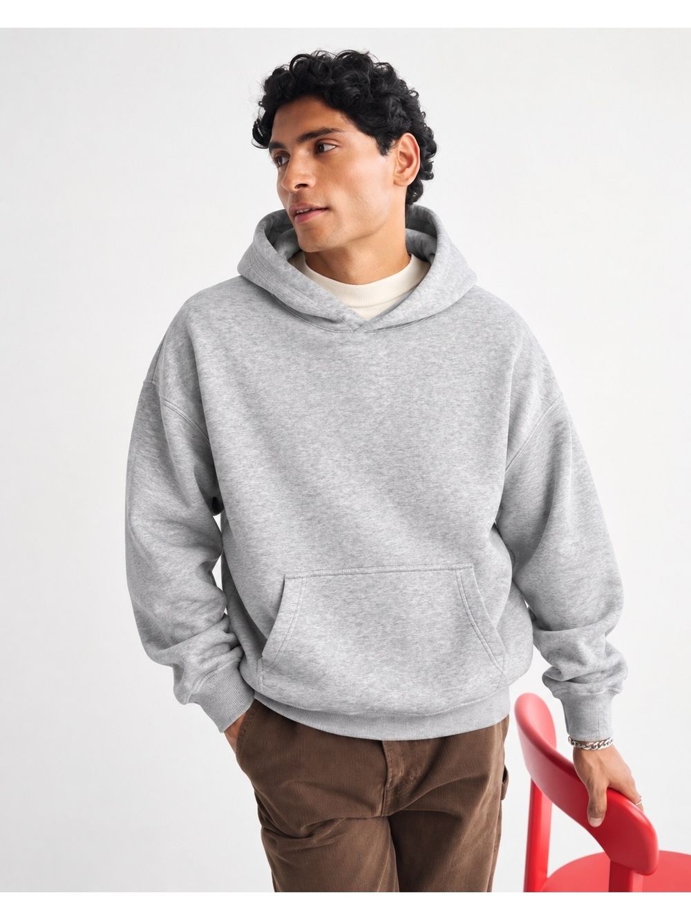 Abercrombie & Fitch Soft A&F Essentials Oversized Gray Hoodie Men’s M Fleece